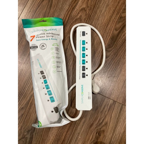 Simply Conserve 7 Outlet Advanced Power Strip Lot of(2) - Picture 2 of 2